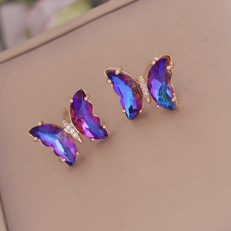 Purple Gradient Butterfly Earrings
