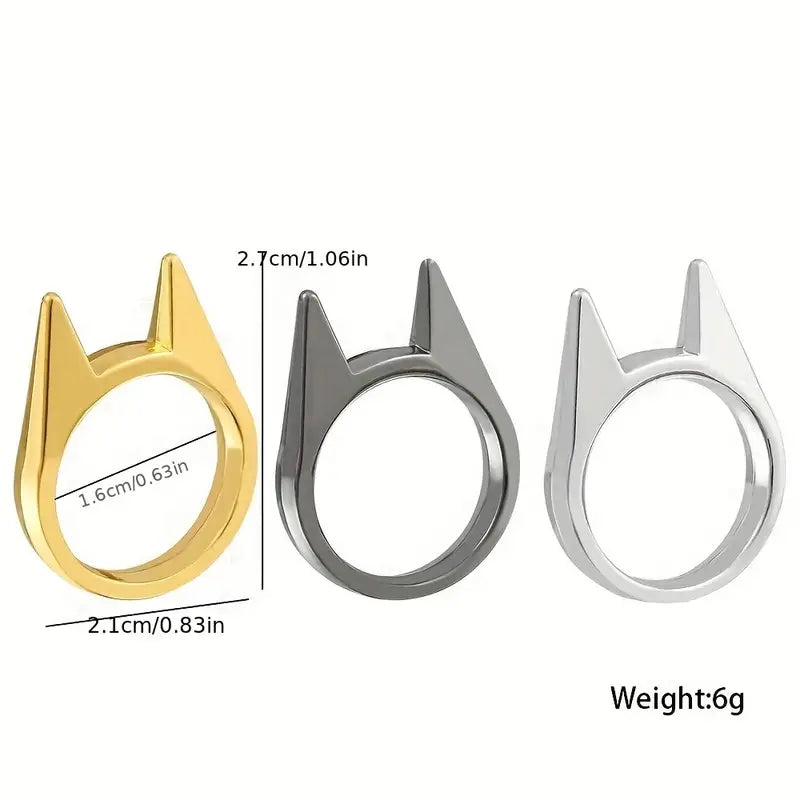 Specification of Silvery Cat Ear Finger Rings