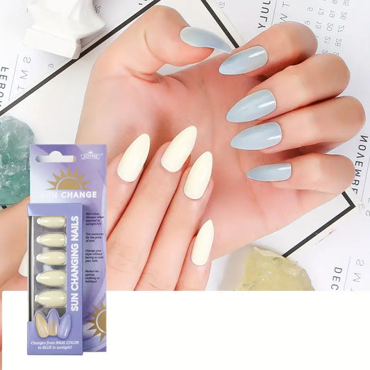 24pcs Milky White Fake Nails