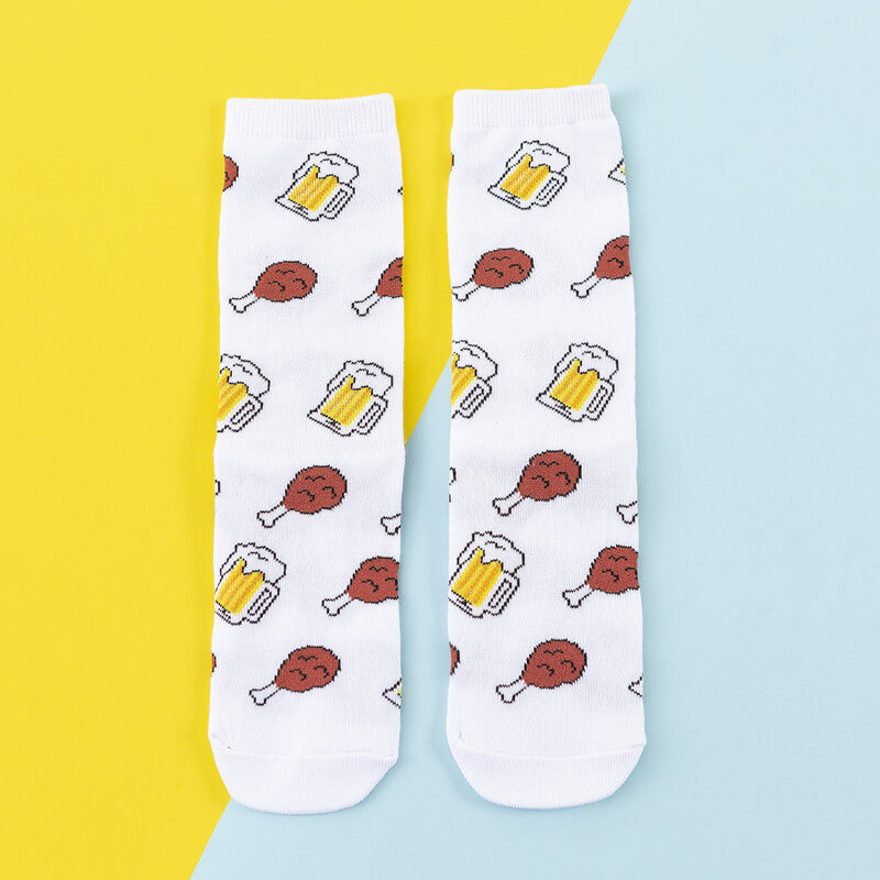 Beer fried chicken trendy socks