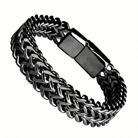 Black Stylish Stainless Steel Men's Bracelet