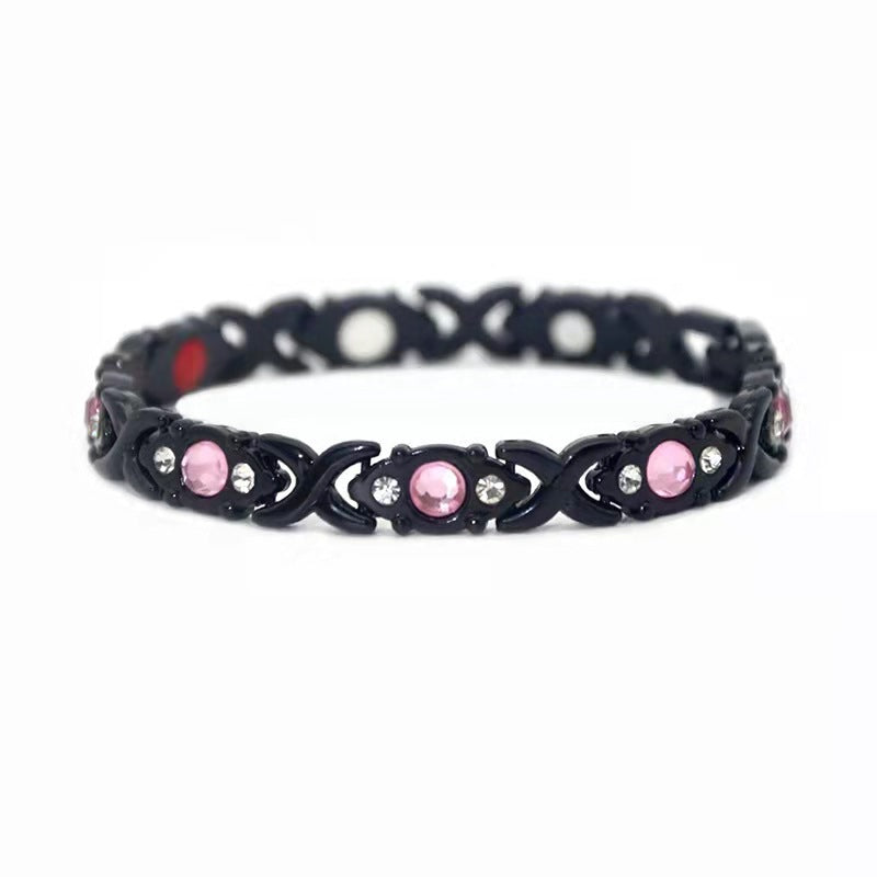 Black pink diamond bracelet