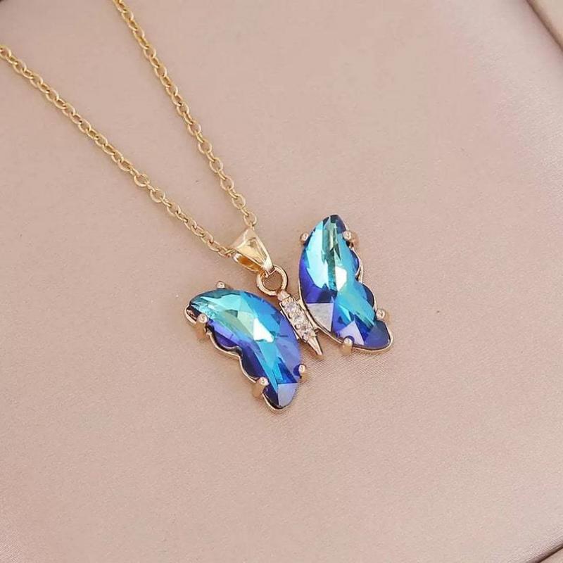 Blue - Gradient Butterfly Necklace