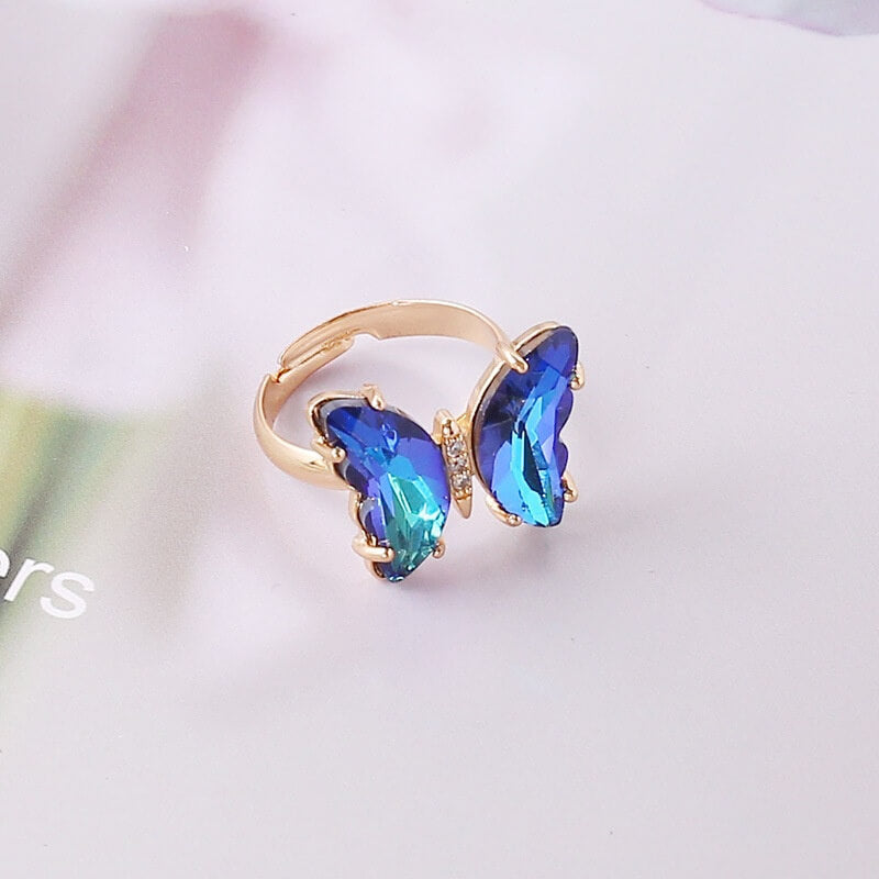 Blue - Gradient Butterfly Ring