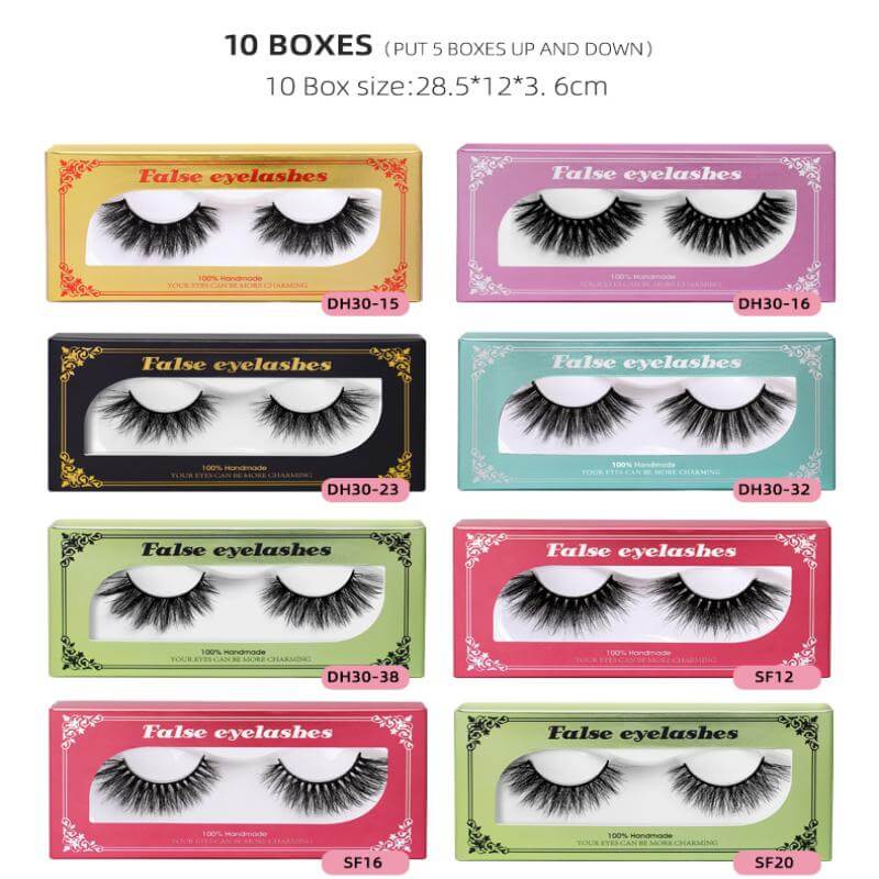 Boxes of mink eyelashes