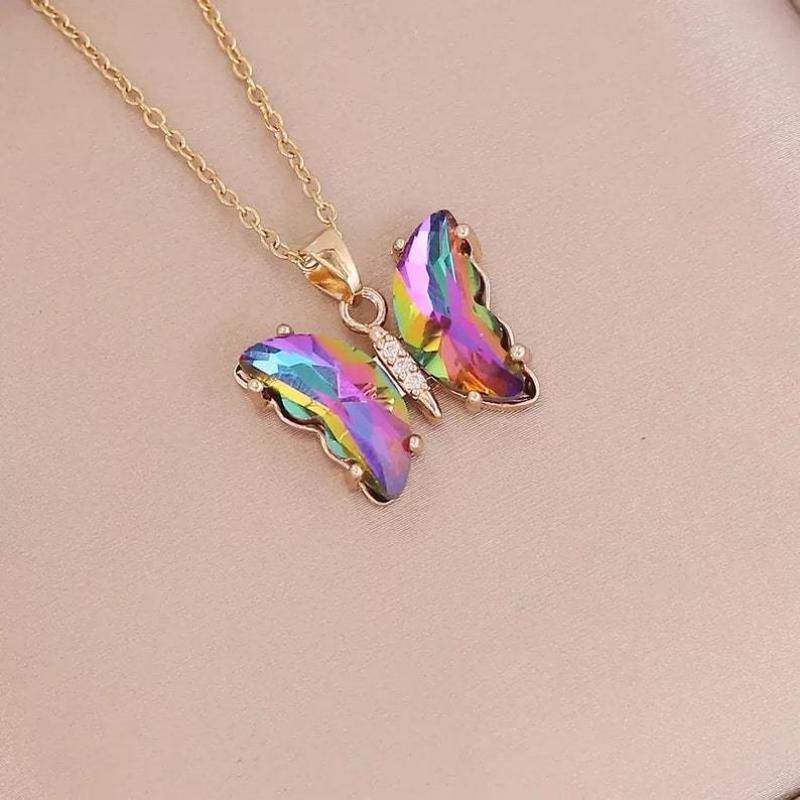 Deep Color - Gradient Butterfly Necklace