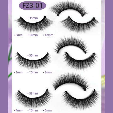 Eyelashes Makeup Eyelashes Handcrafted cruel-free Mink Lashes Natural Medium Volume Lashes false eyelashes  FZ3-01