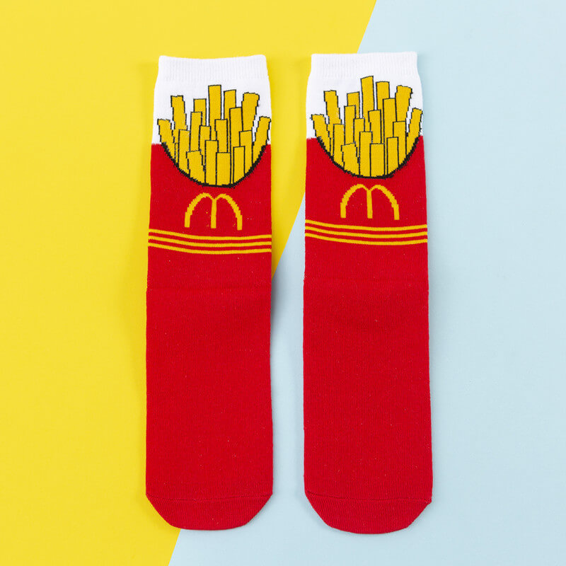 French fries trendy socks