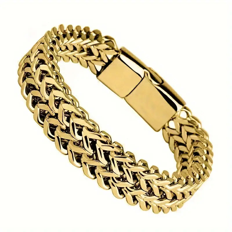 Golden Stylish Stainless Steel Men's Bracelet