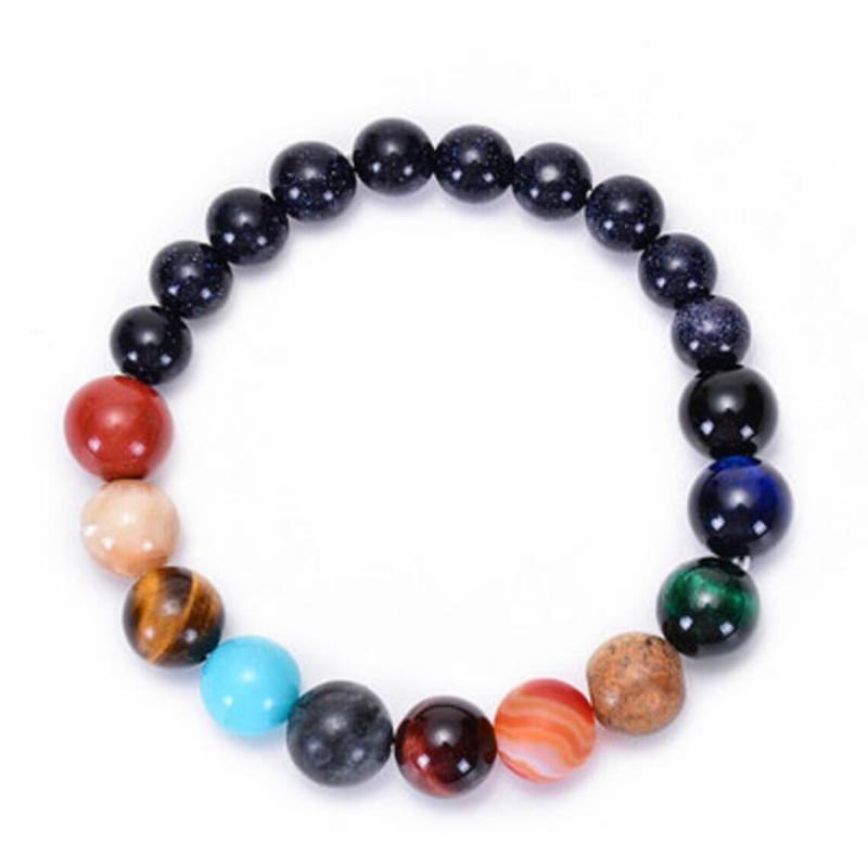 New Universe Galaxy Eight Planet Bracelet Blue Sandstone Starry Sky Solar System Planet Bracelet