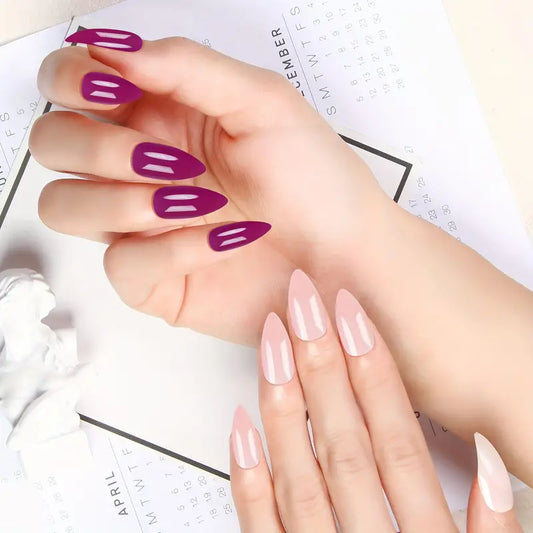 Purple Color Changing Press OnNails  2