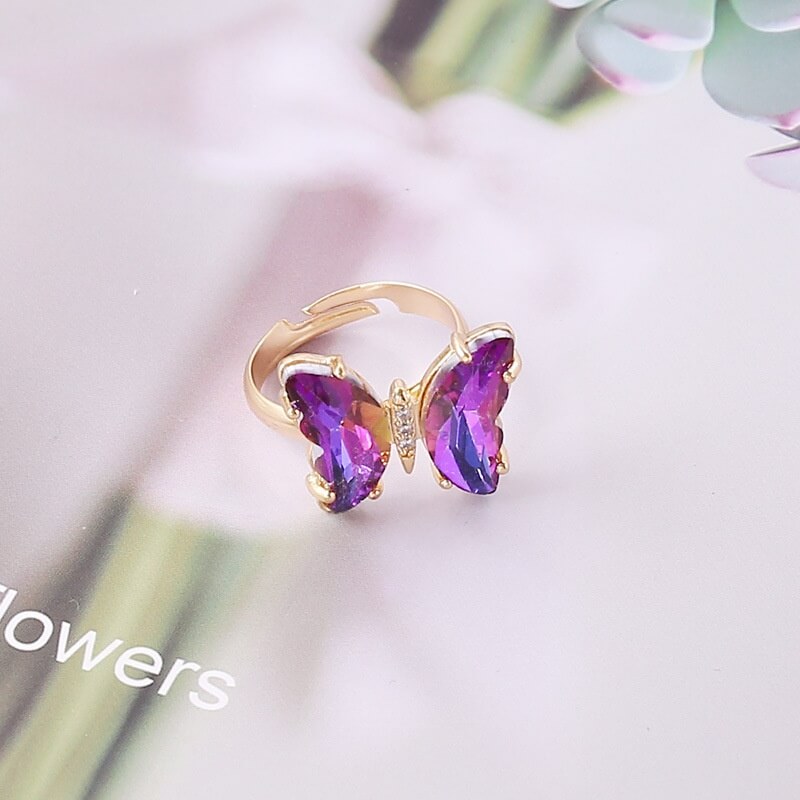 Purple Gradient Butterfly Ring