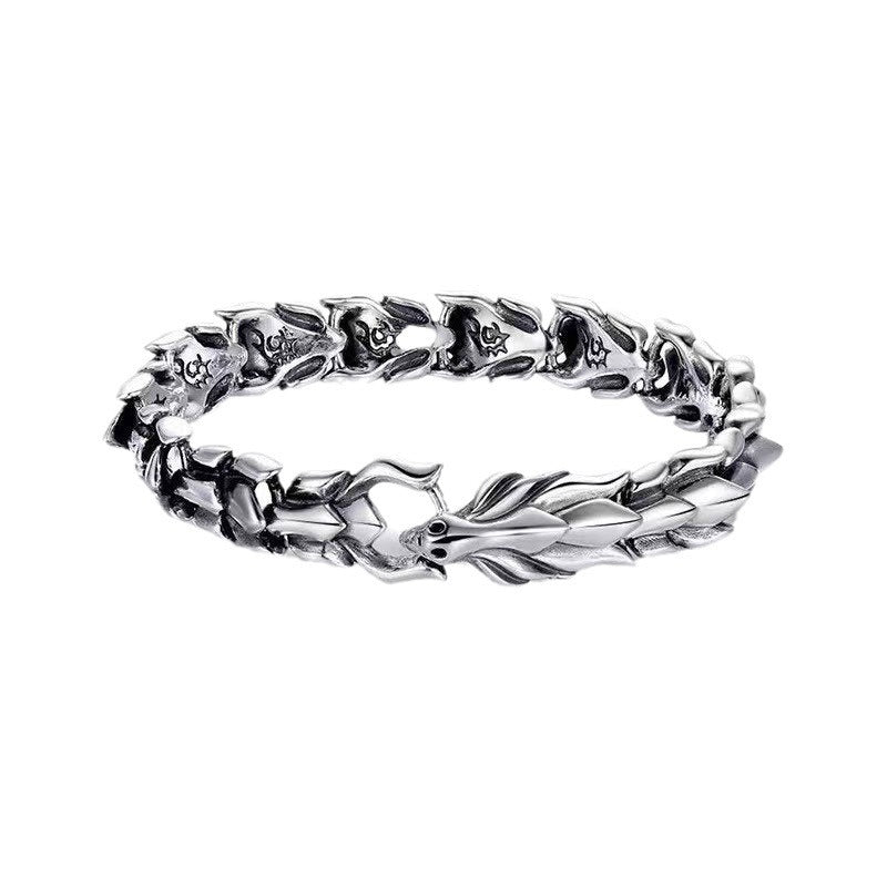 Retro faucet multi-color hand-decorated dragon and lin pattern keel punk hip-hop men_sbracelet 4
