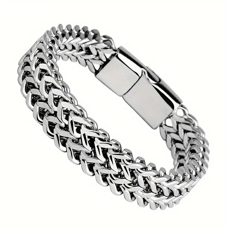 Silver Stylish Stainless Steel Men's Bracelet