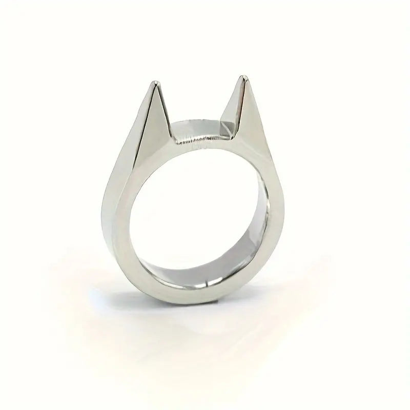 Silvery Cat Ear Finger Ring Simple Rings