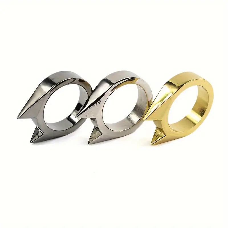 Silvery Cat Ear Finger Rings