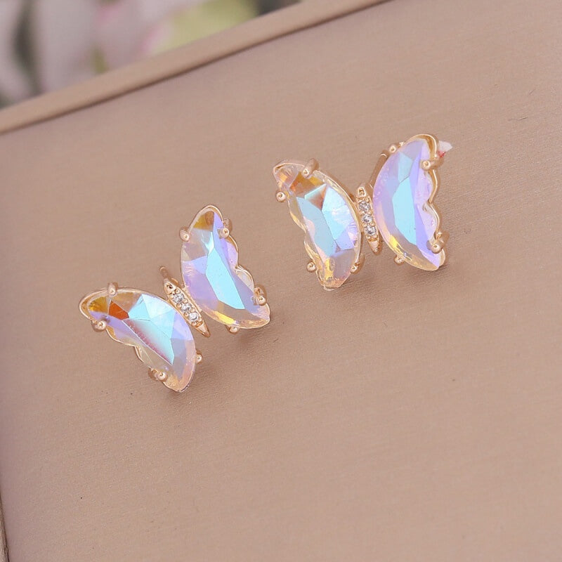 White - Gradient Butterfly Earrings