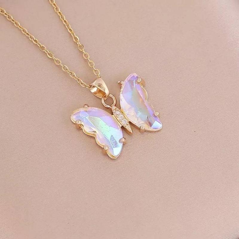 White - Gradient Butterfly Necklace