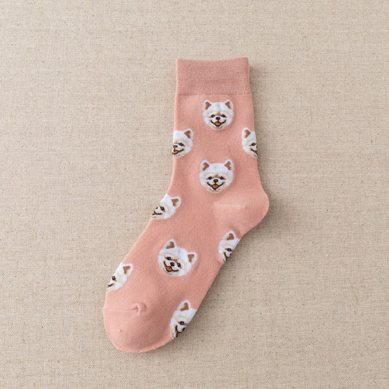 Cute Cartoon Dog Mid-calf Girls’ Socks